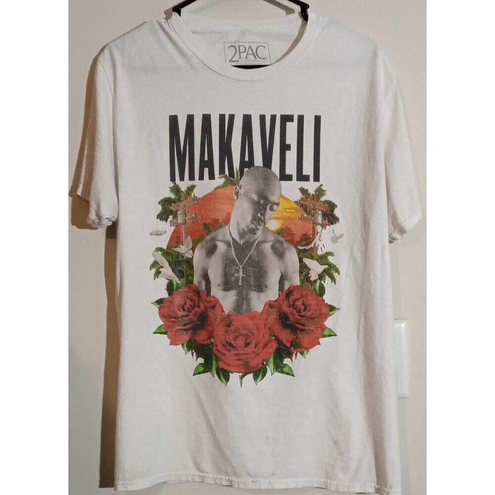 2Pac Makaveli White Graphic Tee